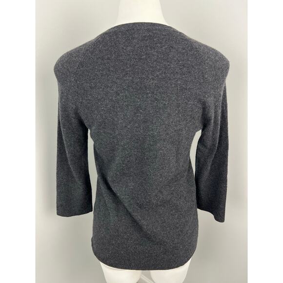 J.Crew Babydoll Gray Wool Cashmere Blend 3/4 Sweater Small - Picture 2 of 4